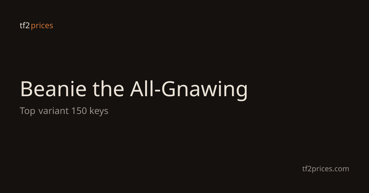 Beanie the All-Gnawing prices — every quality and effect | tf2prices
